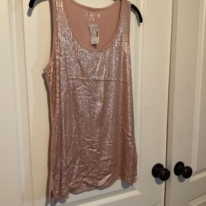 Maurices Shimmering Pink Sequin Tank Top